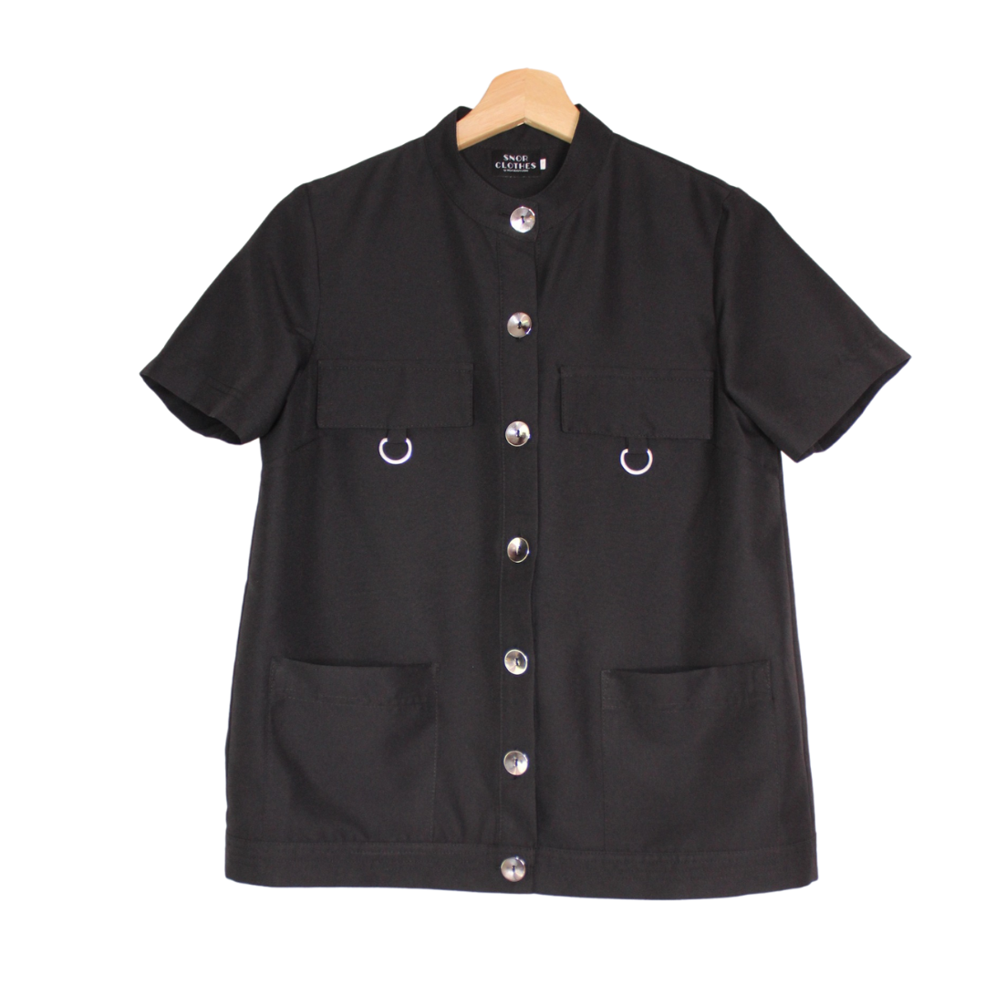 Blusa Paz Anti-Bacteriano Preto e Prateado - Snor Clothes