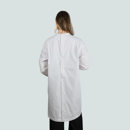 White lab coat Basic Unisex - Button Back