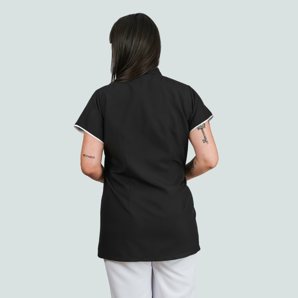 Oriental Tunic Black and White - Anti-Stain Fabric