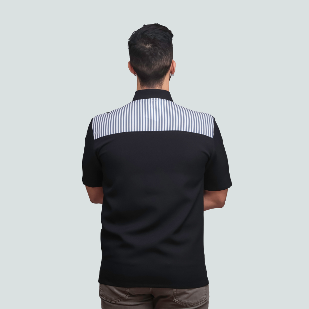Túnica Gentlemen Preto e Riscas Antibacteriano
