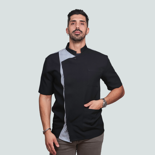 Túnica Gentlemen Preto e Riscas Antibacteriano