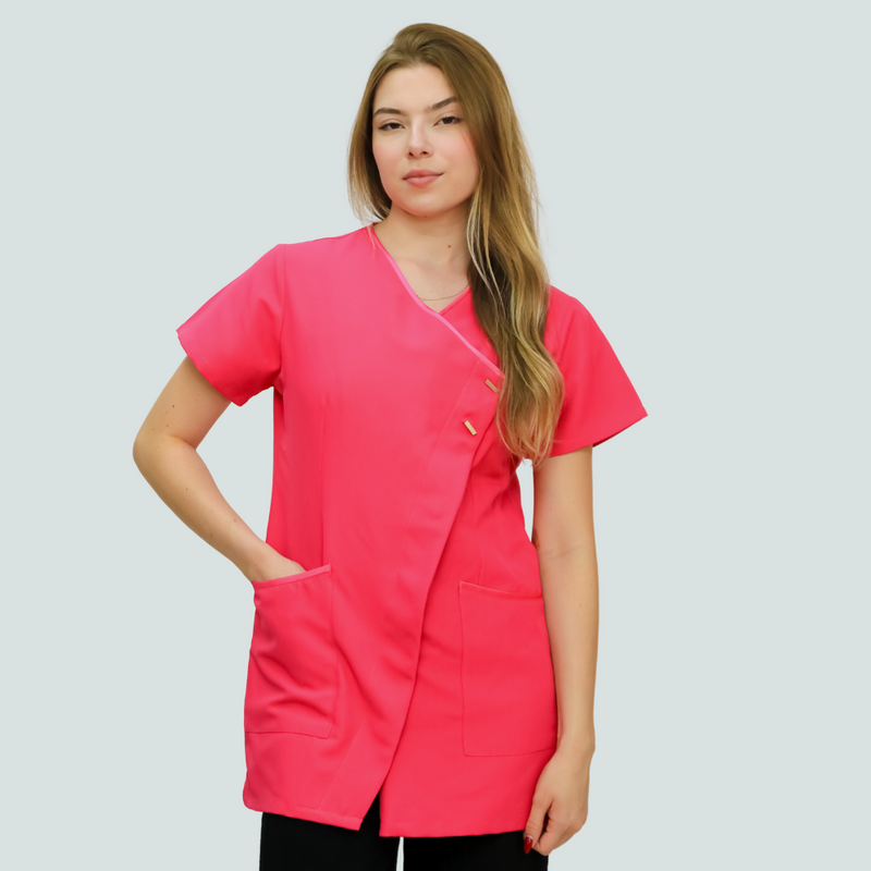 Pink Anti-Bacterial Elegance Tunic - Belted Model