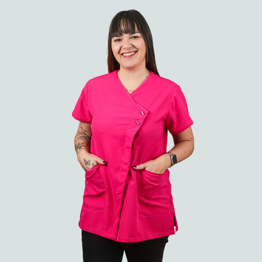 Pink Anti-Bacterial Elegance Tunic - Belted Model