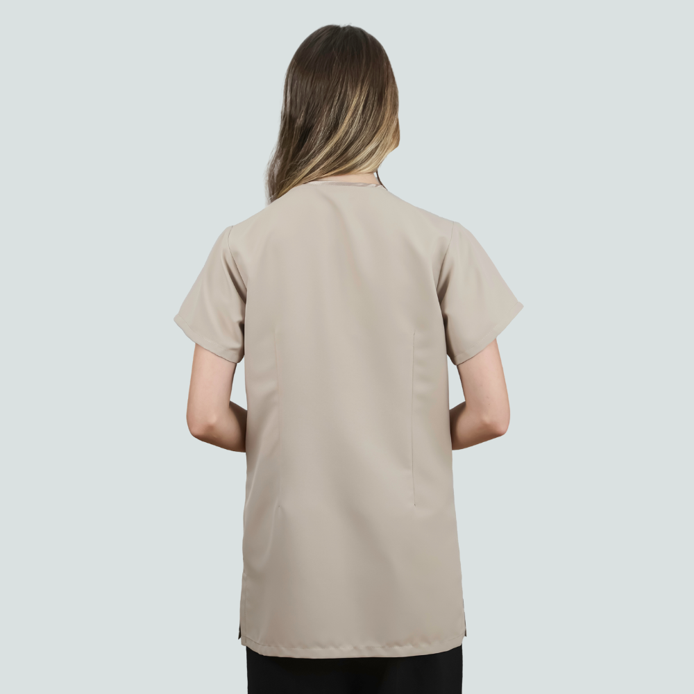 Túnica Elegance Antibacteriana Bege - Modelo Cintado