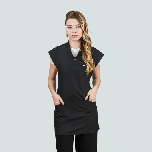 Sally Adjustable Tunic - Black - Anti-Bacterial Fabric