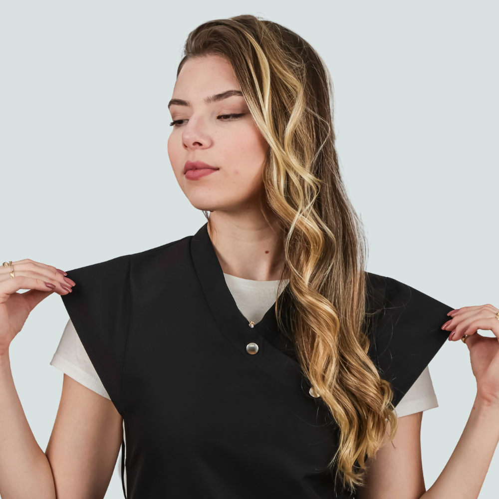 Sally Adjustable Tunic - Black - Anti-Bacterial Fabric