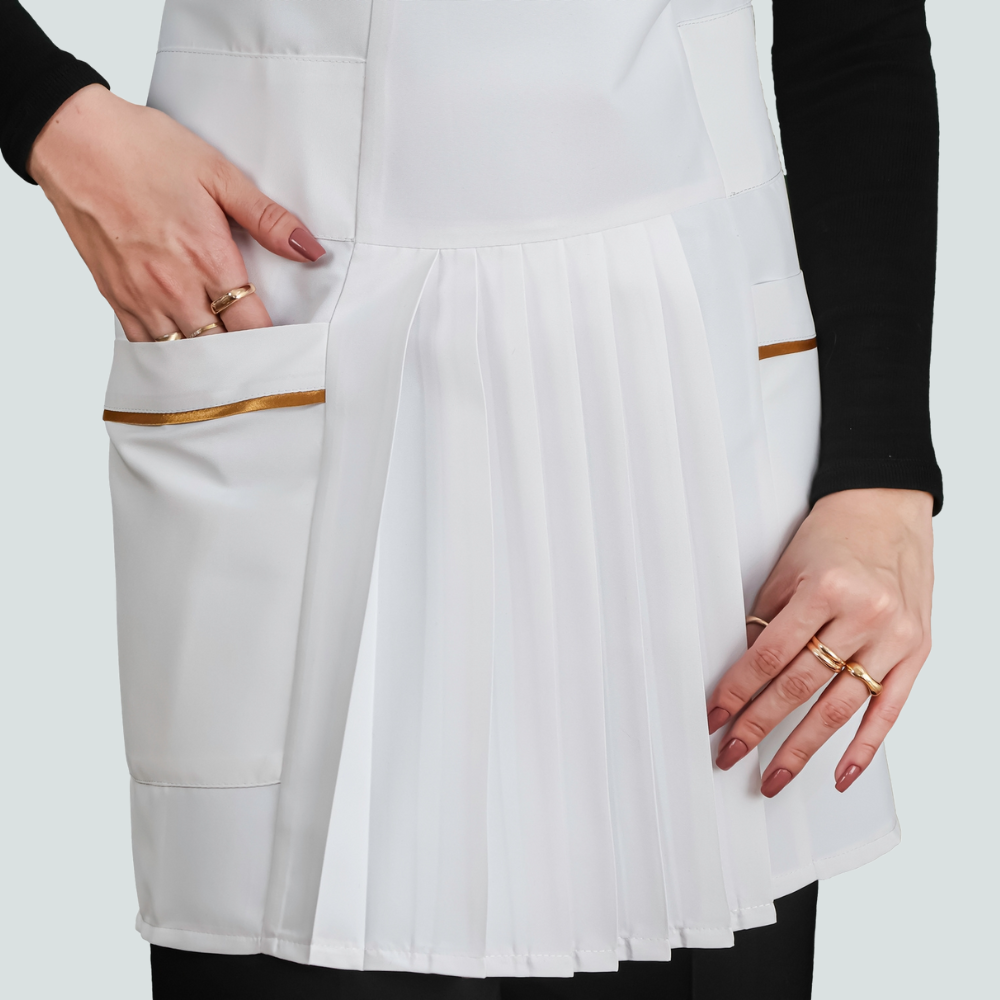 Túnica Ajustável Mona - Branco e Dourado