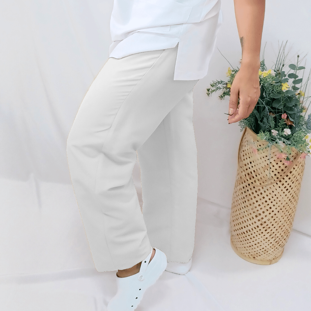 Pantalón blanco antibacteriano unisex