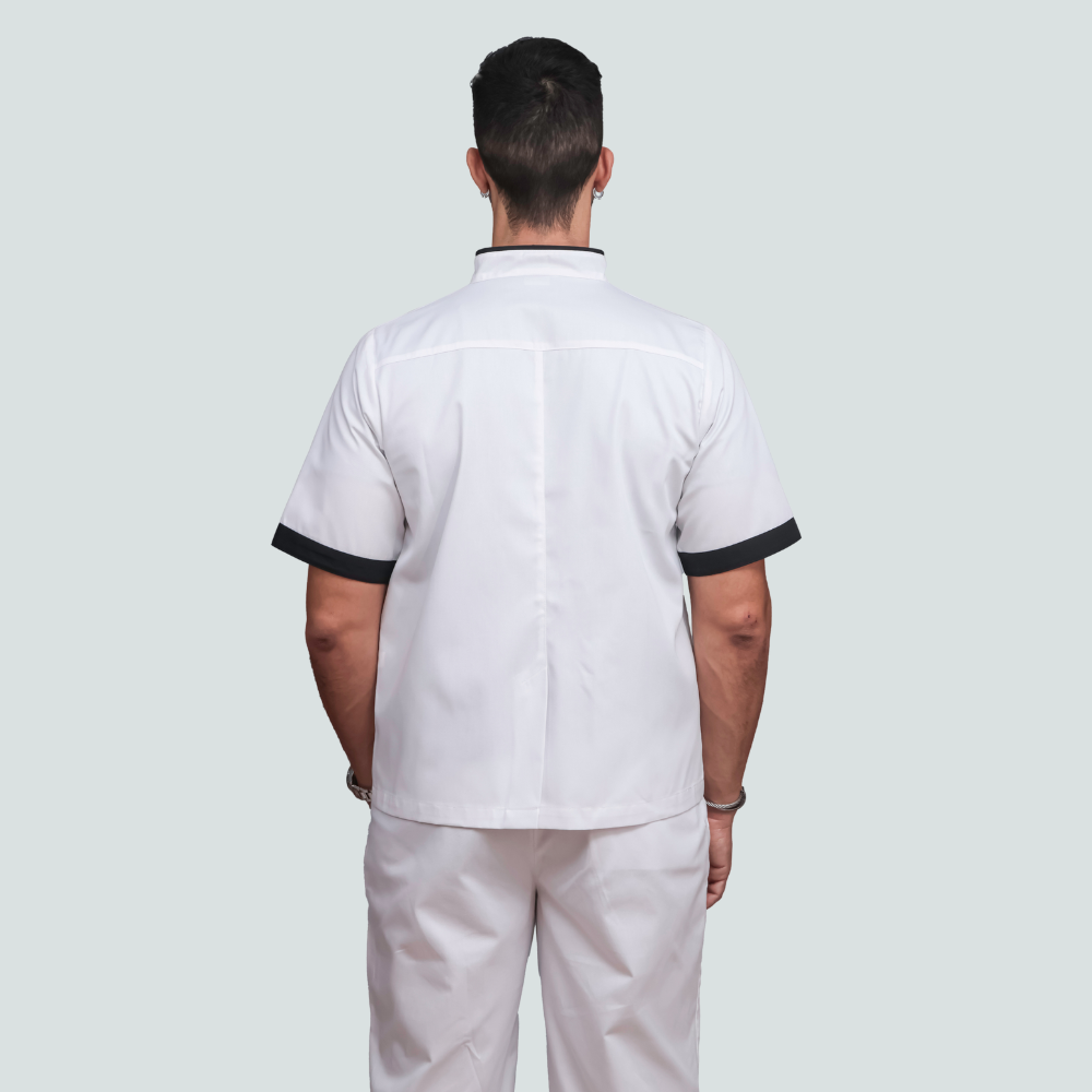 Casaco Gentlemen Branco e Preto Antibacteriano