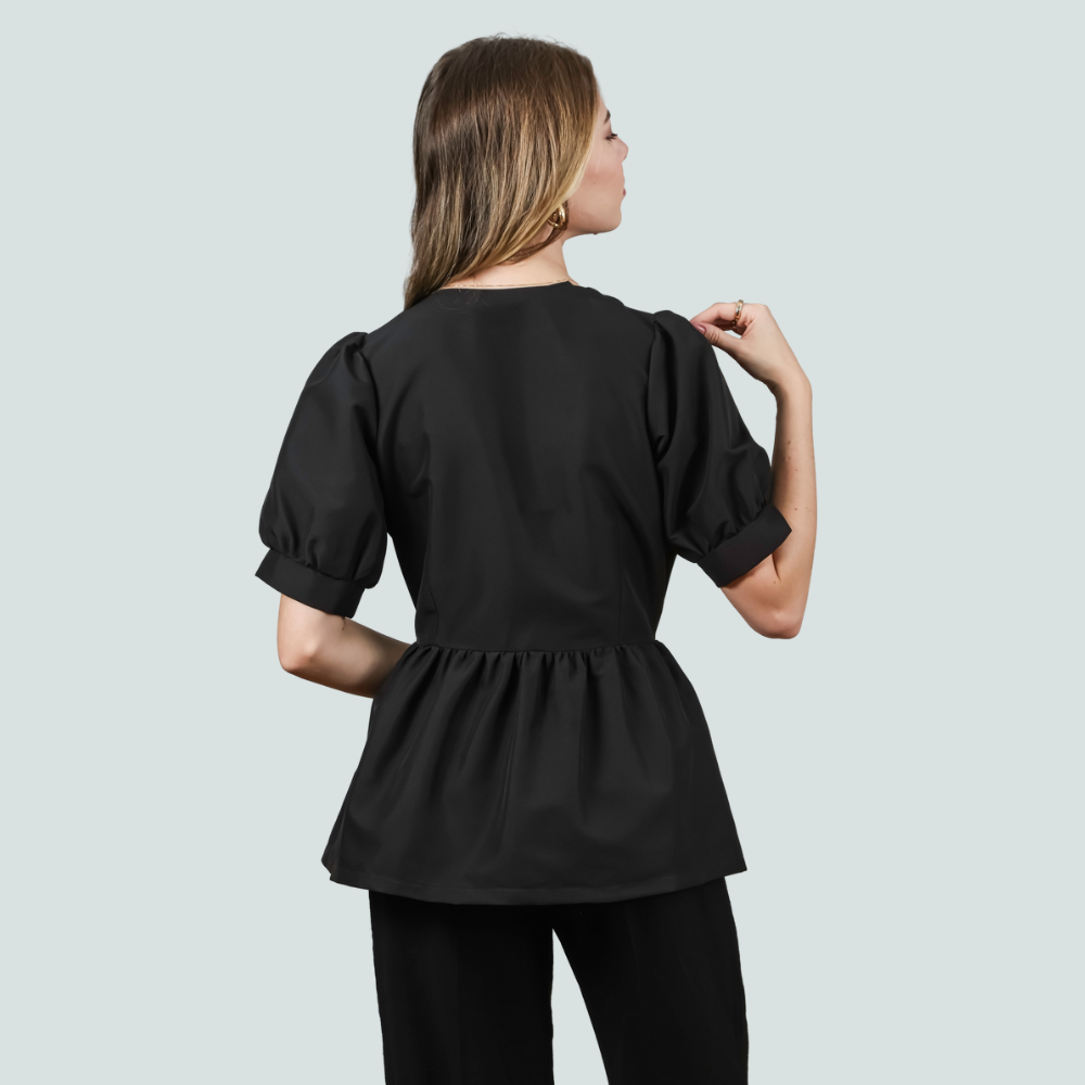 Blusa Casaco Maria Preto- Tecido Antibacteriano