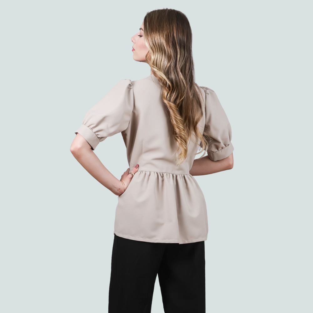 Blusa Casaco Maria Bege - Tecido Antibacteriano