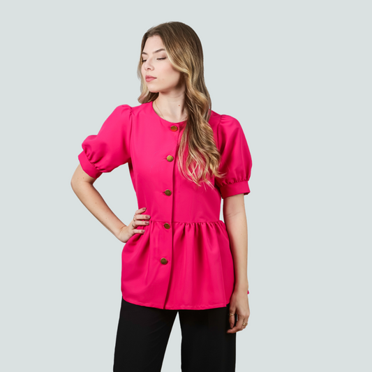 Maria Rosa Fuchsia Coat Blouse - Anti-Bacterial Fabric