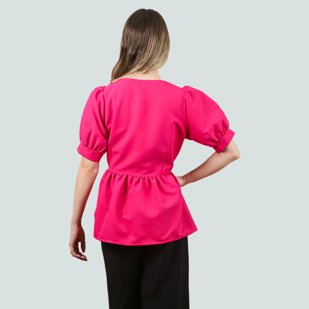 Blusa Casaco Maria Rosa Fúcsia - Tecido Antibacteriano