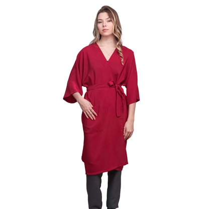 Anti-Stain Bordeaux Silk Client Gown