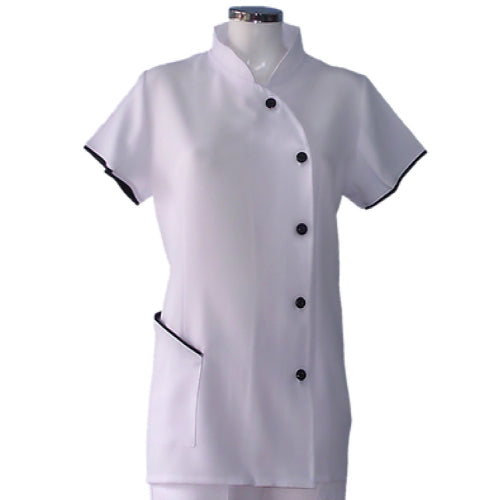 Túnica Oriental Branco e Preto - Tecido Anti-Manchas