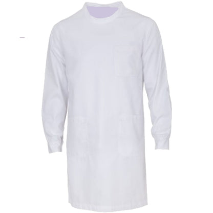 Bata de laboratorio blanca Básica Unisex - Botón Atrás