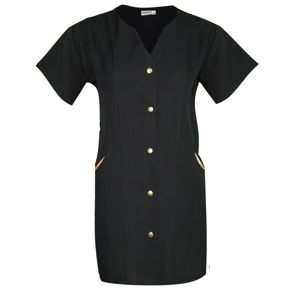 Túnica Glam Preto e Dourado Com Molas - Tecido Anti-Manchas