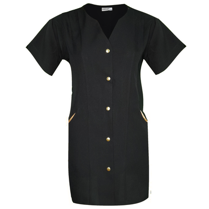 Túnica Glam Preto e Dourado Com Molas - Tecido Anti-Manchas