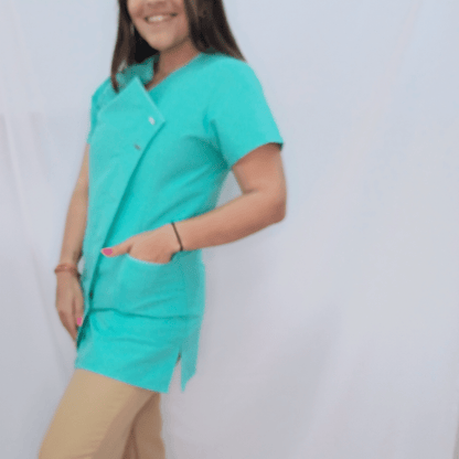 Túnica Elegance Verde Água - Modelo Cintado